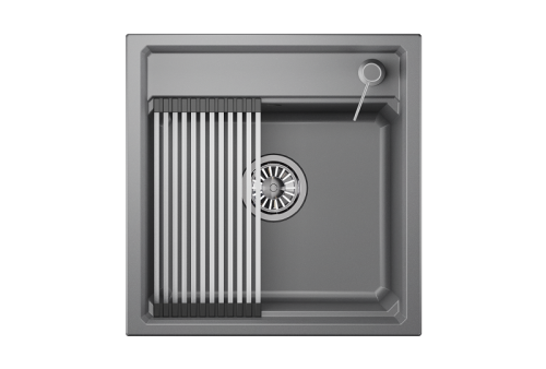Кухонная мойка Granula Kitchen Space 5002, АЛЮМИНИУМ 50х50 цвет серый поверхность матовая - фото 2