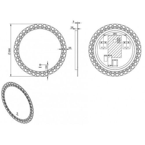 Зеркало с подсветкой Esbano ESMI3599YD 60х60 - фото 3