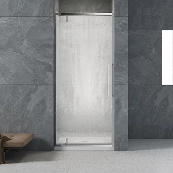 Душевая дверь Veconi VN33R-90-06-C7 90х195 стекло рифленое профиль хром