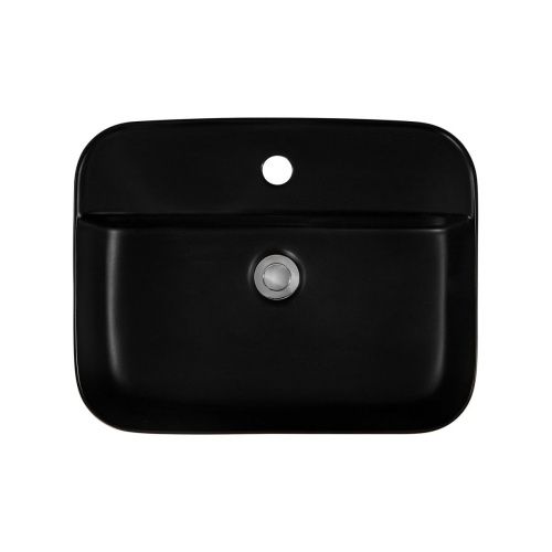 Раковина из сантехнического фарфора Aquatek ВЕГА AQ5506-MB 50х40 накладная цвет черный 1 отверстие под смеситель - фото 4