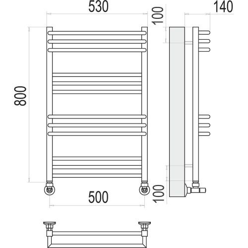 Полотенцесушитель водяной Terminus 4630080268364 55х80 хром - фото 3