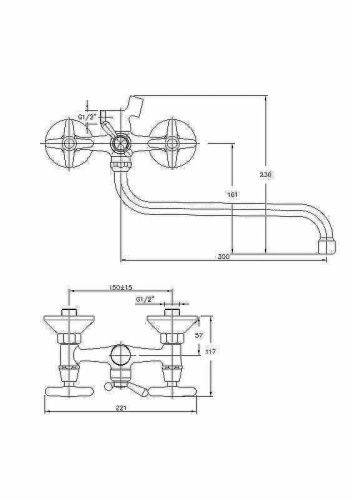 Смеситель для ванны и душа Haiba HB2220 настенный хром - фото 2