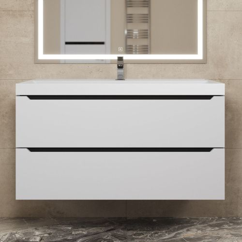 Тумба под раковину Uperwood Tanos 2930205144 100х50 подвесная цвет белый - фото 5