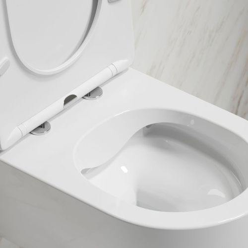 Унитаз подвесной Ceramica Nova MODENA CN6063 белый с сиденьем микролифт безободковый душевой смыв - фото 3