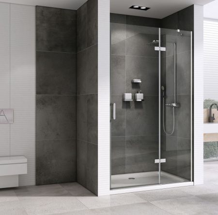 Душевая дверь Abber Zart AG08120 120х195 стекло прозрачное профиль хром