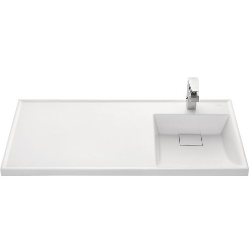 Раковина из искусственного камня Aquaton Лондри 1A72223KLH010 110х50 накладная цвет белый 1 отверстие под смеситель - фото 2