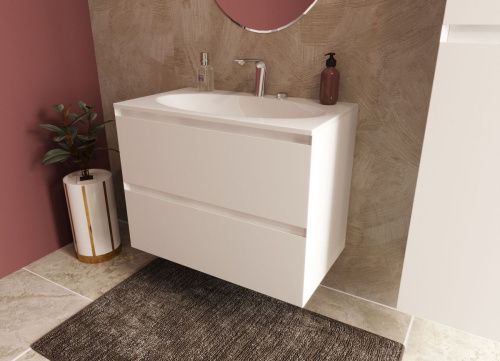 Тумба с раковиной Эстет Malta ФР-00007058 80х50 подвесная цвет белый - фото 4