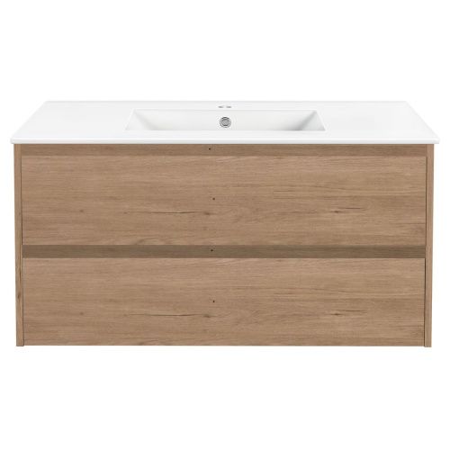 Тумба под раковину Vincea Gio VMC-2G100NO 100х50 подвесная цвет коричневый - фото 5