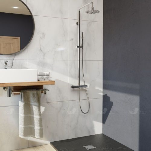 Душевая стойка RGW Shower Panels 21140121-01 настенная цвет хром с термостатом - фото 2