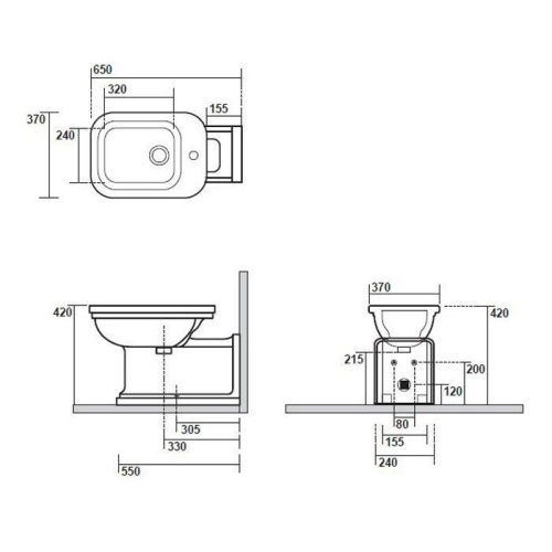 Биде напольное Kerasan Waldorf 4120K1bi/cr*1 цвет белый - фото 2