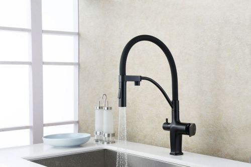 Смеситель для кухни LeMark Bronx LM3761BL на мойку черный - фото 2
