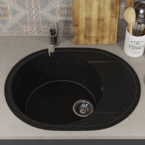 Кухонная мойка Uperwood ECON UPD-107 4910201246 60х45 цвет черный поверхность матовая - фото 3