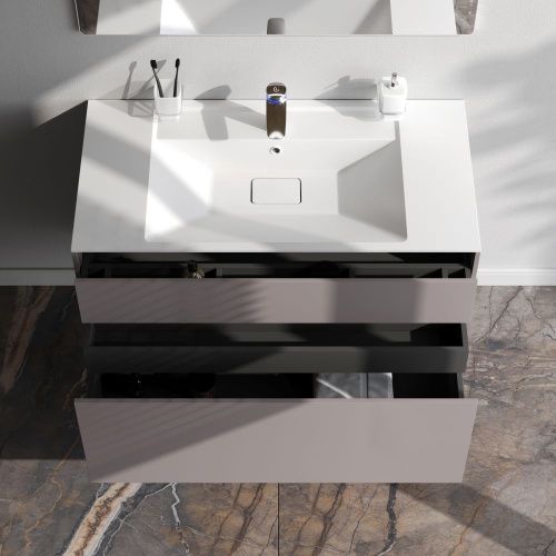 Тумба под раковину Am.Pm Inspire V2.0 M50AFHX1003EGM 100х50 подвесная цвет серый - фото 3