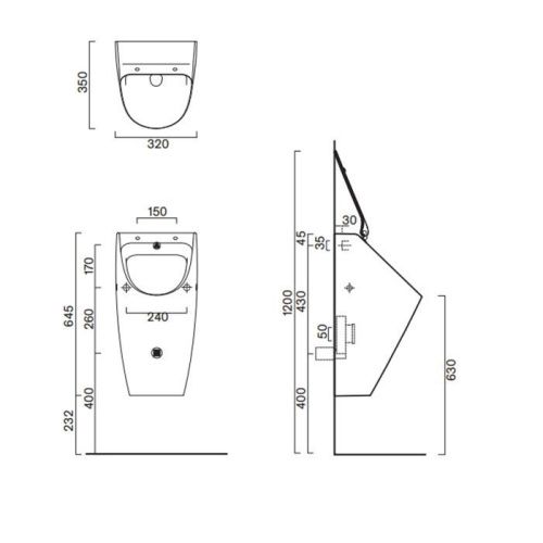 Писсуар подвесной Catalano Comfort 932641001 белый - фото 2