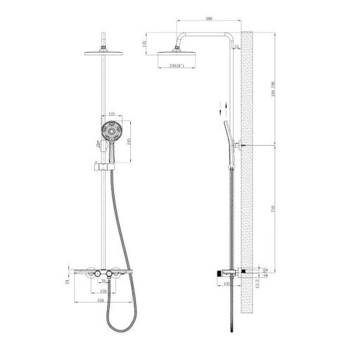 Душевая стойка Esko STT2000 настенная цвет хром с термостатом - фото 3