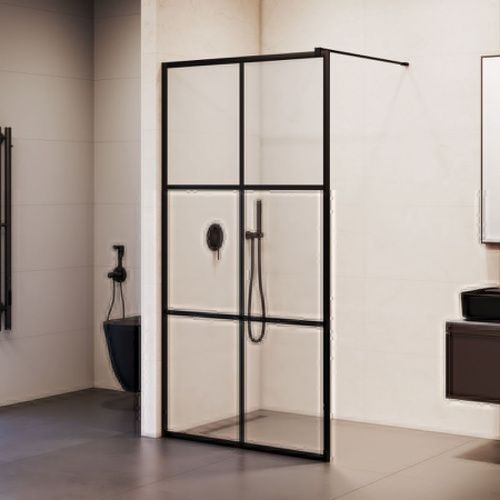 Душевая перегородка RGW Walk In 32101190-84 90х200 стекло с рисунком профиль черный - фото 2