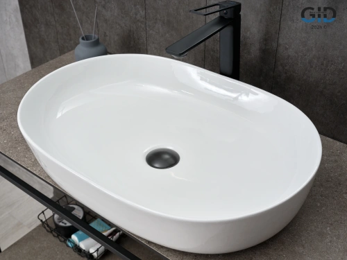 Раковина керамическая Gid Lago 51204 60х40 накладная цвет белый без отверстий под смеситель - фото 2