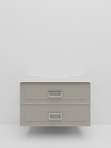 Тумба с раковиной La Fenice Cubo TWIN NFNC-01-CUB-C-100-2-2-100 100х50 подвесная цвет бежевый - фото 3