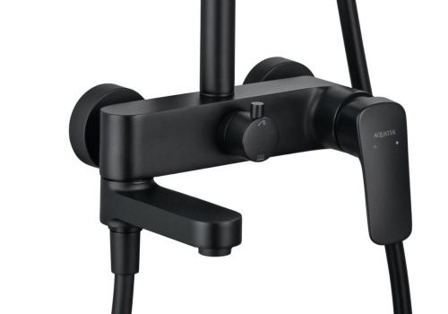 Душевая стойка Aquatek ВЕГА AQ2040MB настенная цвет черный - фото 4