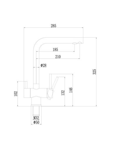 Смеситель для кухни Fmark FS1362L на мойку сатин - фото 2