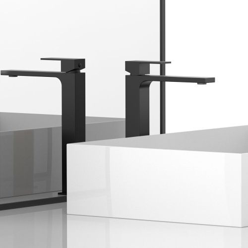 Смеситель для раковины Vincea Cube VBF-1C02MB на столешницу черный