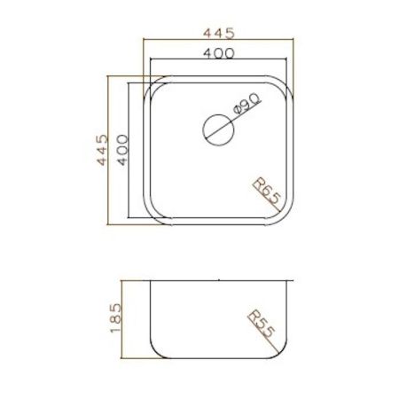 Кухонная мойка Grandex Aqua SELECT 44 2003332 45х45 цвет медь поверхность матовая