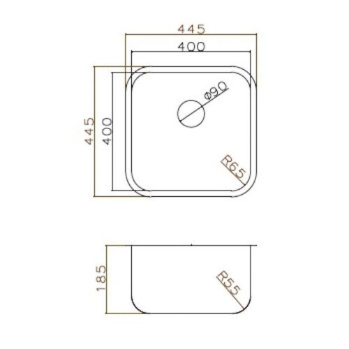Кухонная мойка Grandex Aqua SELECT 44 2003332 45х45 цвет медь поверхность матовая - фото 3