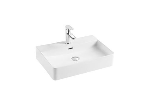 Раковина из сантехнического фарфора Aquatek AQ3241-00 60х40 накладная цвет белый 1 отверстие под смеситель