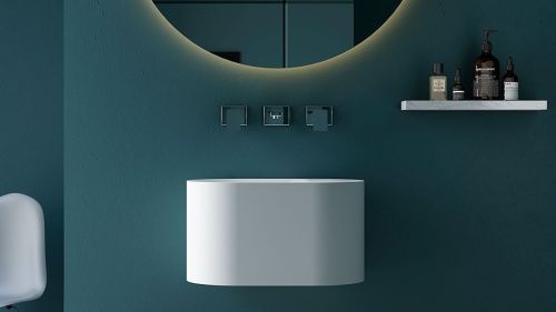 Раковина из искусственного камня Zenon Guadiana 4000.000.000.000.39674 50х30 подвесная цвет белый - фото 3