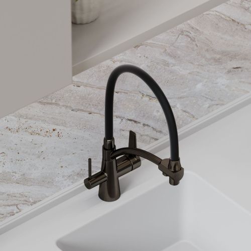 Смеситель для кухни Sancos Eri SC4001GG на мойку вороненая сталь - фото 4