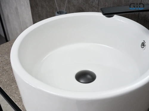 Раковина керамическая Gid Esfera 51212 40х40 накладная цвет белый без отверстий под смеситель - фото 3