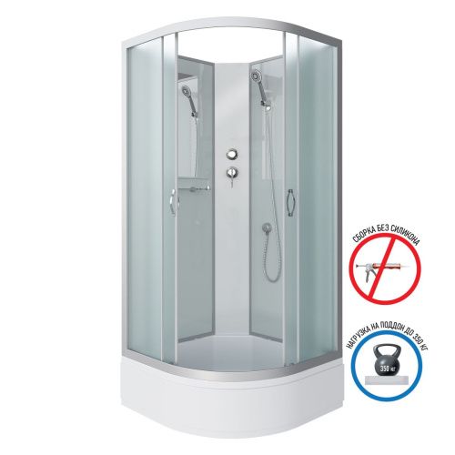 Душевая кабина Niagara Classic 33021424BK 100х100 четверть круга без крыши ориентация универсальная - фото 2