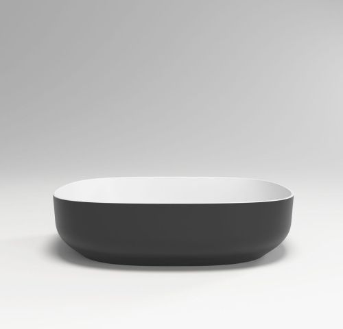 Раковина из искусственного камня Plumberia Selection Veloma VELOMA OVAL BN 50х40 накладная цвет белый/черный - фото 2