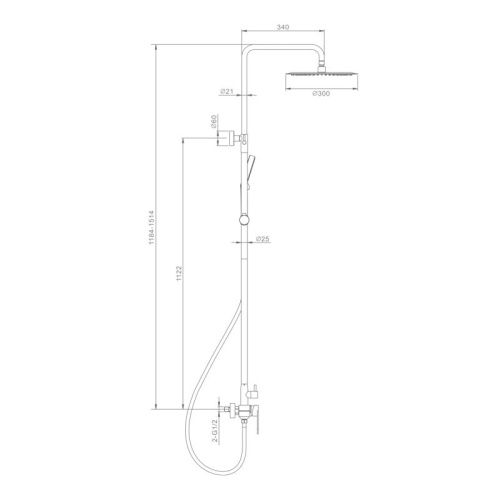 Душевая стойка Raglo R10 R10.24.05 настенная цвет серый - фото 2