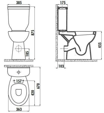 Бачок для унитаза Creavit  SD410-00CB00E-0000