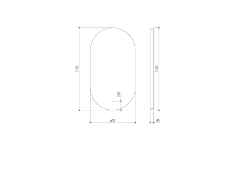 Зеркало с подсветкой и антизапотевателем Boheme Modern 568 60х110 - фото 2