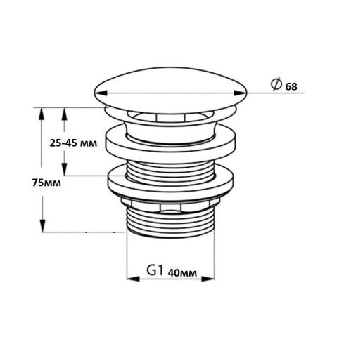 Донный клапан Creavit SF032-B белый - фото 2
