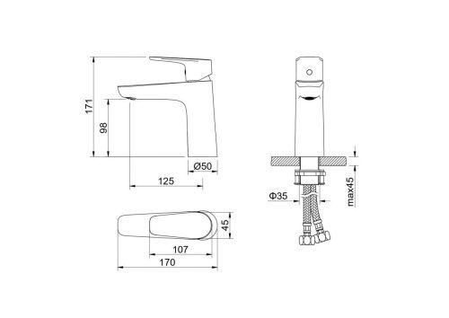 Смеситель Aquatek БЕТТА AQ1110MB на раковину черный - фото 4