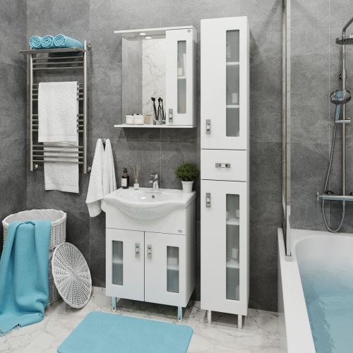 Зеркало-шкаф Onika Кристалл 206706 70х70 подвесной цвет белый - фото 4