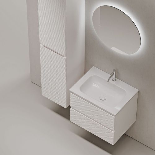 Тумба под раковину Sancos FOLK FL60W 60х40 подвесная цвет белый - фото 4