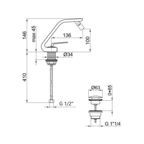 Смеситель Webert Wolo WO840102564 на биде черный - фото 3