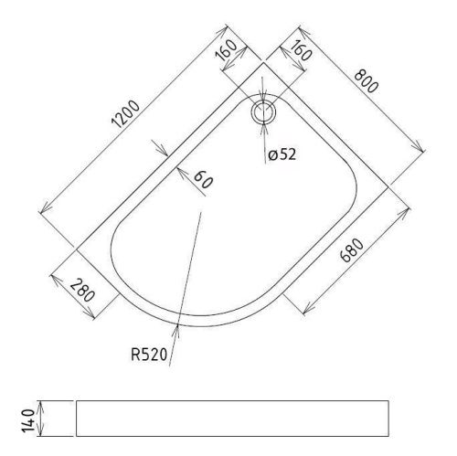 Душевой поддон акриловый Gemy ST18 R 120х80 белый с ножками и каркасом - фото 2