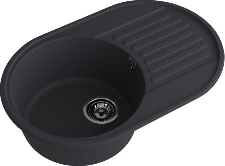 Кухонная мойка Granfest Quarz 18 черный 75х50 цвет черный поверхность матовая