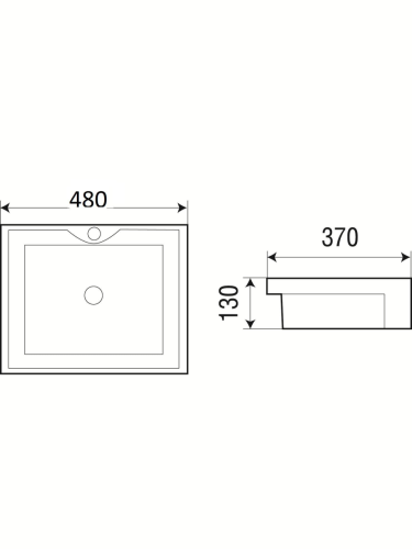 Раковина из сантехнического фаянса WeltWasser WW SK 10000003887 50х40 подвесная цвет белый 1 отверстие под смеситель - фото 3