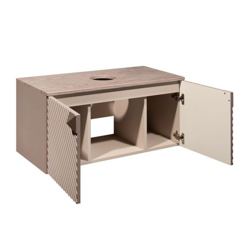 Тумба под раковину Runo Андорра 00-00002017 90х50 подвесная цвет бежевый - фото 2