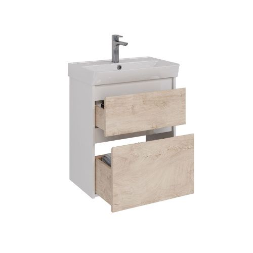 Тумба под раковину LeMark Combi LM03C60T-dub 60х30 напольная цвет бежевый/белый - фото 2