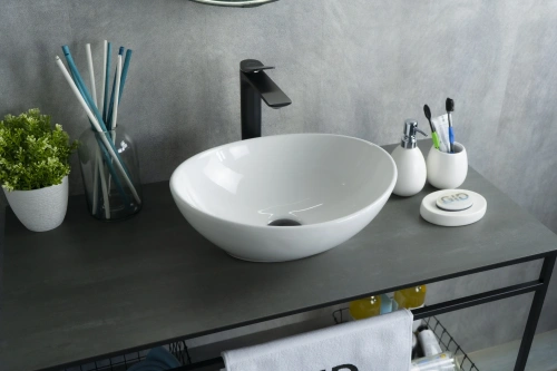 Раковина керамическая Gid Lago 51178 40х30 накладная цвет белый без отверстий под смеситель - фото 5