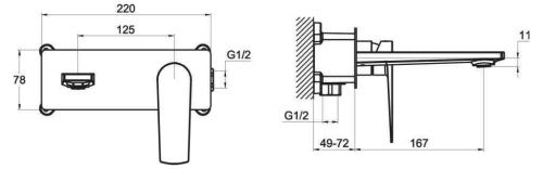 Смеситель для раковины BelBagno CARIN CAR-BLM-CRM настенный хром - фото 2