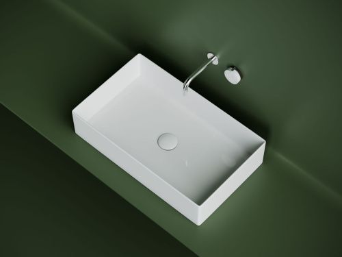 Раковина из сантехнического фарфора Ceramica Nova ELEMENT CN6070 60х40 накладная цвет белый без отверстий под смеситель - фото 3