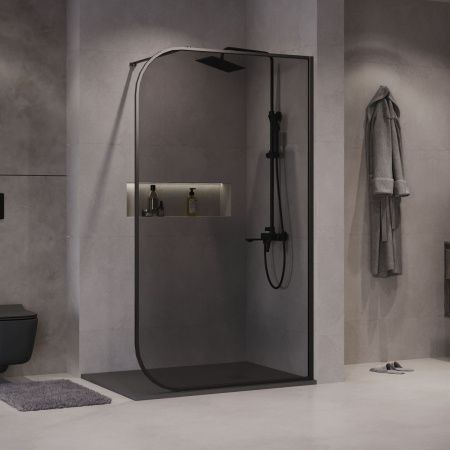 Душевая перегородка Niagara Nova NG-689-12TBLACK 120х200 стекло тонированное профиль черный